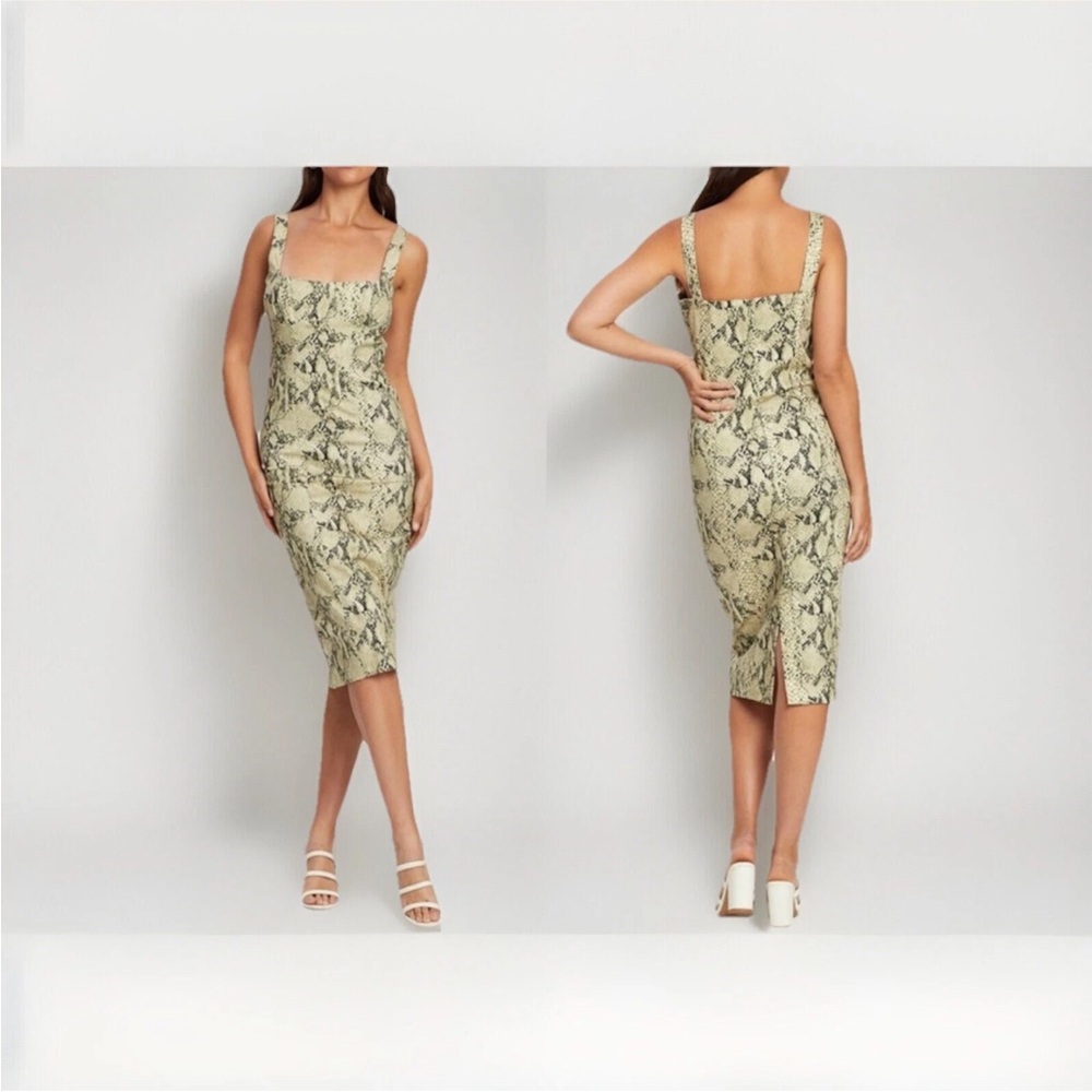 RevolveCapulet Lola Bustier Bodycon Dress Small Python Denim Snake Print Midi